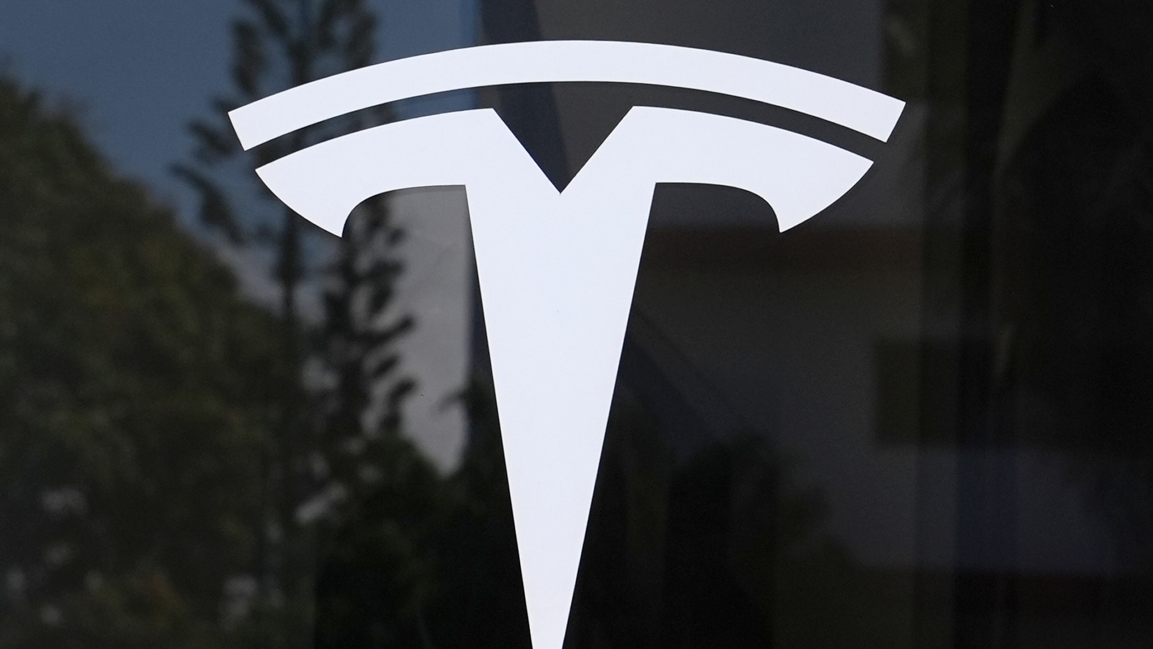 FILE - The Tesla logo is displayed at a Tesla dealership, Thursday, March 13, 2025, in Miami. (AP Photo/Lynne Sladky, File)